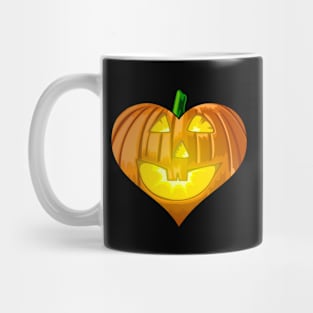 Heart, Pumpkin, Halloween love Mug